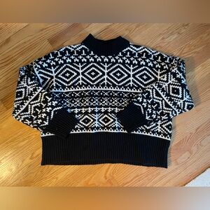 NWOT Old Navy Black Fair Isle Sweater